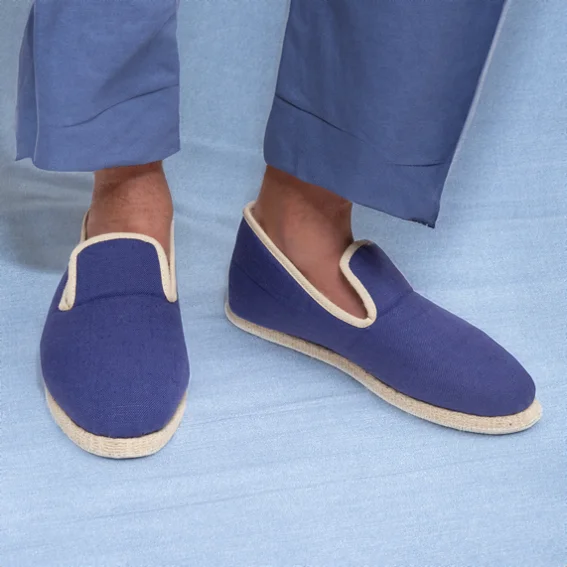 Charentaises homme femme COUSUS Lin francais