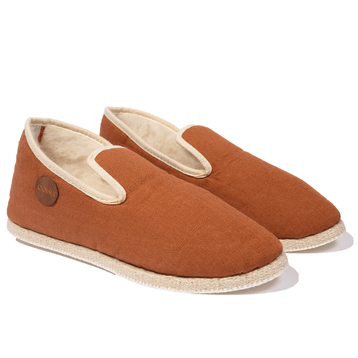 Charentaises homme femme COUSUS Lin Aube d'Ocre hero