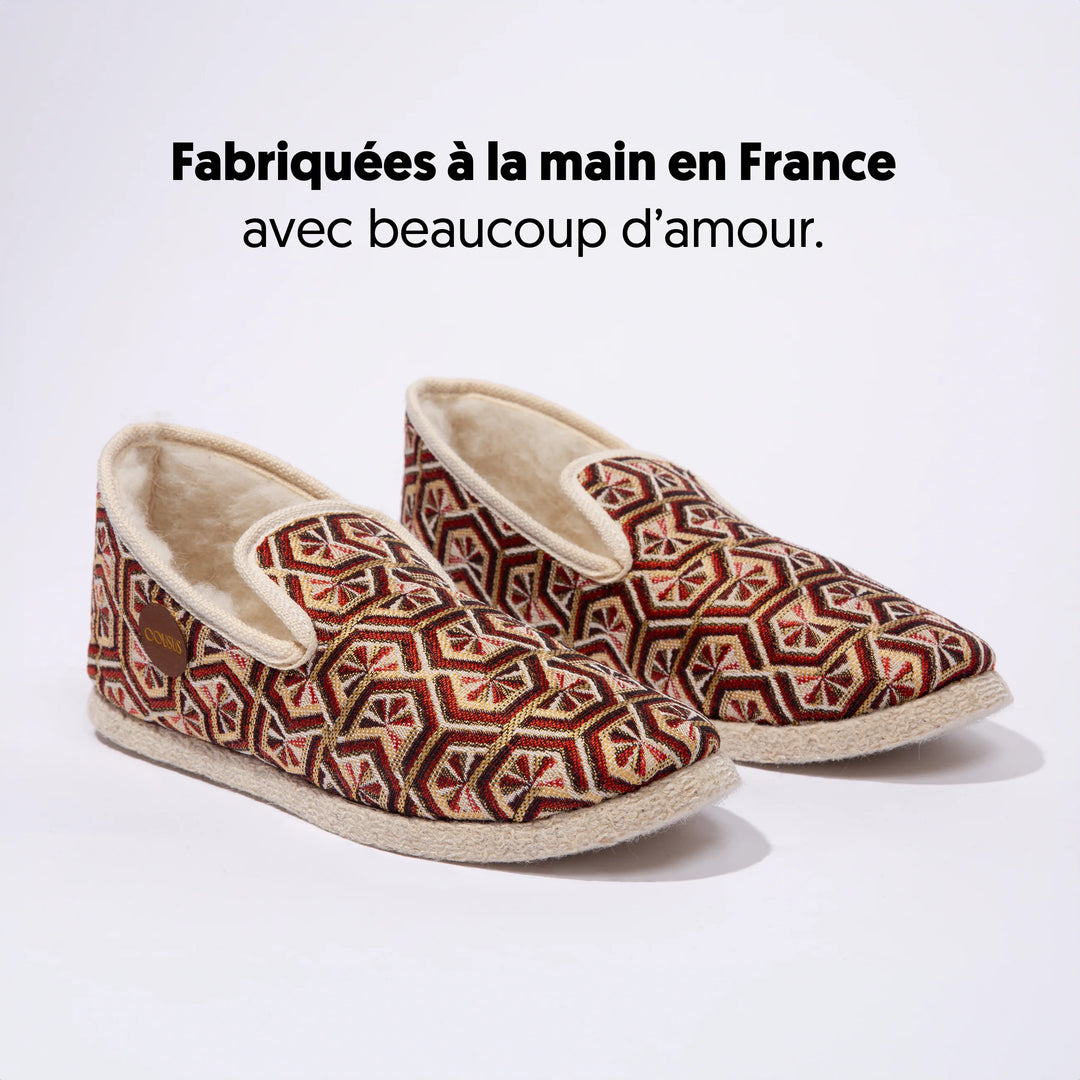 Charentaises chaussons modernes Cousus Bordeaux Ardents vue 3-4