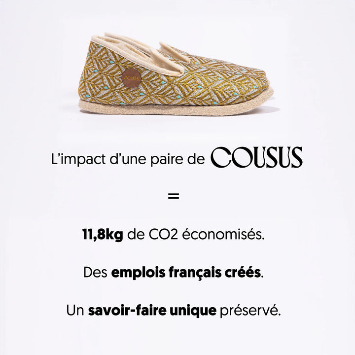 Charentaises authentiques fabriquées en France Désirbale Dorée Cousus Homme et Femme impact positif