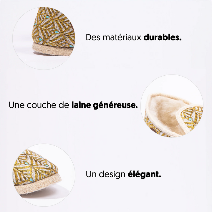 Véritables charentaises artisanales françaises Désirable Dorée Cousus