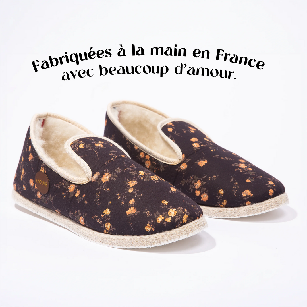 Charentaises homme femme COUSUS eclipse florale 3-4