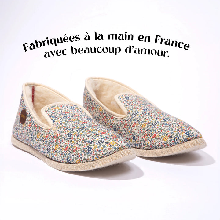Charentaises COUSUS femme Fine Fleur vue 3-4