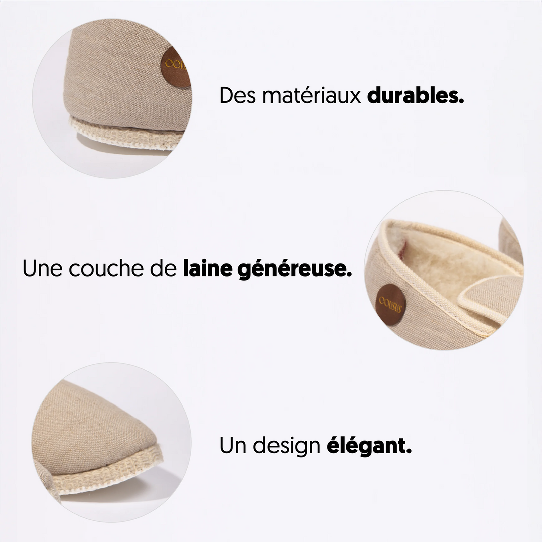 Charentaises Cousus homme femme soleil d'hiver lin attributs