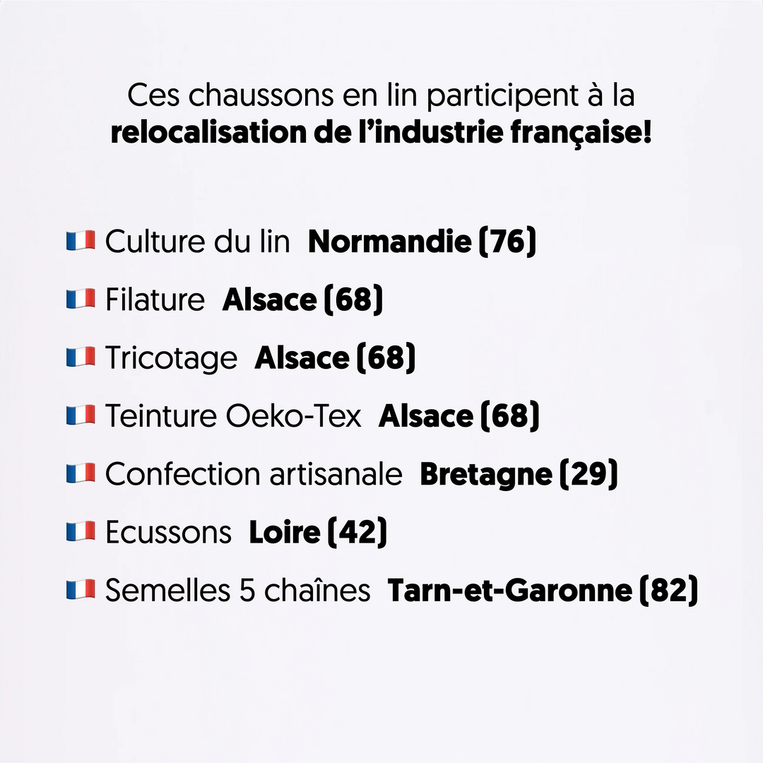 Charentaises homme femme COUSUS Lin Aube d'Ocre Lin relocalisation