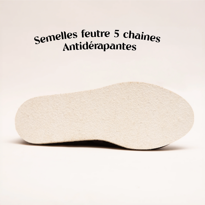 Semelles feutre 5 chaines antiderapantes Charentaises COUSUS