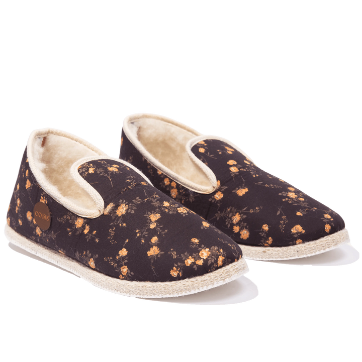 Charentaises homme femme COUSUS eclipse florale made in France