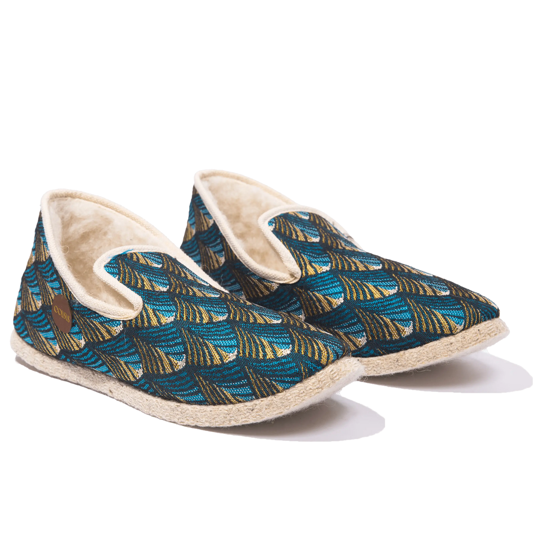 Charentaises COUSUS fabriquées en France Intime Turquoise pour homme et femme hero