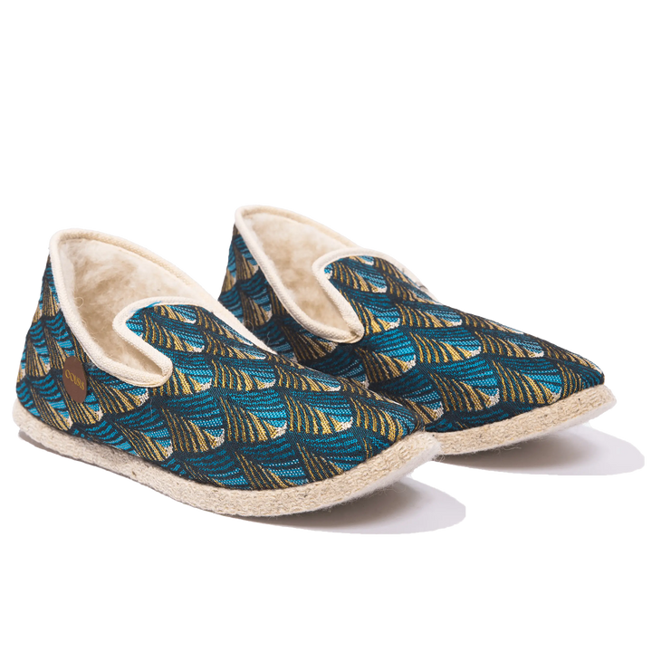 Charentaises COUSUS fabriquées en France Intime Turquoise pour homme et femme hero