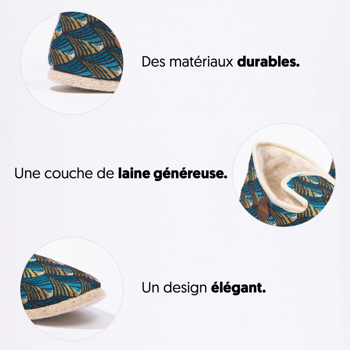 Charentaises COUSUS fabriquées en France Intime Turquoise pour homme et femme attributs produits